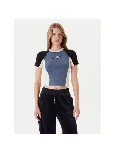 Guess Majica Mornarsko Regular Fit modra