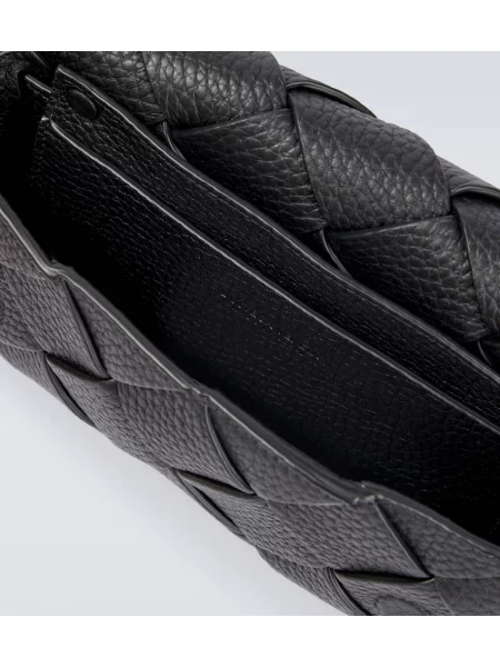 Кожаный колан Bottega Veneta черно