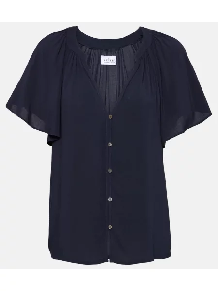 Top Velvet de catifea albastru