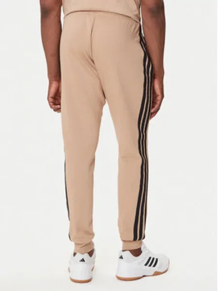 Prugaste hlače Adidas Sportswear od flisa bež