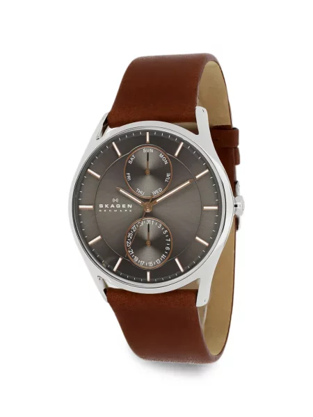Ceas Skagen din piele gri