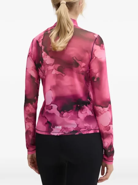 Lung top Casall cu imagine cu imprimeu abstract roz
