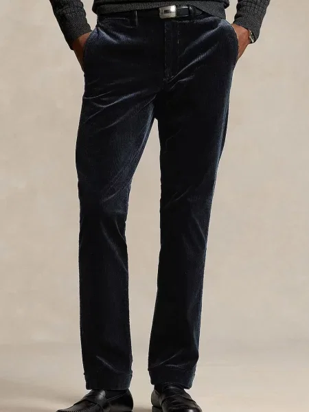 Polo Ralph Lauren pantaloni de catifea cord drept negru