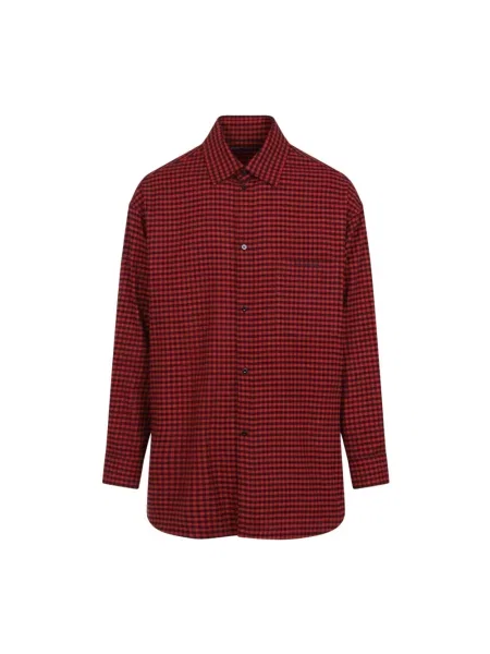 Koszula Balenciaga flanelowa czerwona