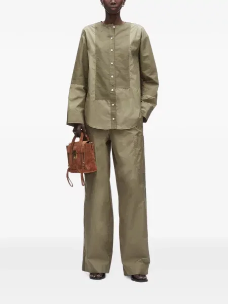 Cămașă 3.1 Phillip Lim din poplin verde