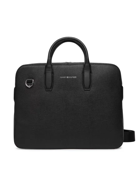 Tommy Hilfiger Torba za prenosnik Th Business Leather Computer Bag črna