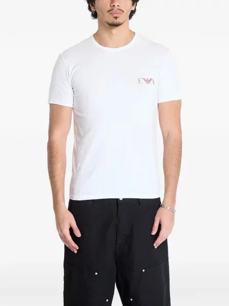Tricou Ea7 Emporio Armani cu decolteu rotund alb