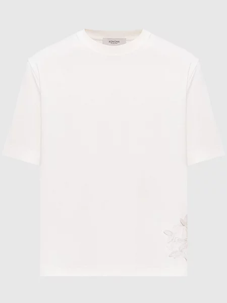 Футболка кольору айворі Agnona бежева