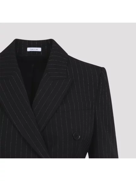 Marynarka Alexander Mcqueen wełniana w paski czarna