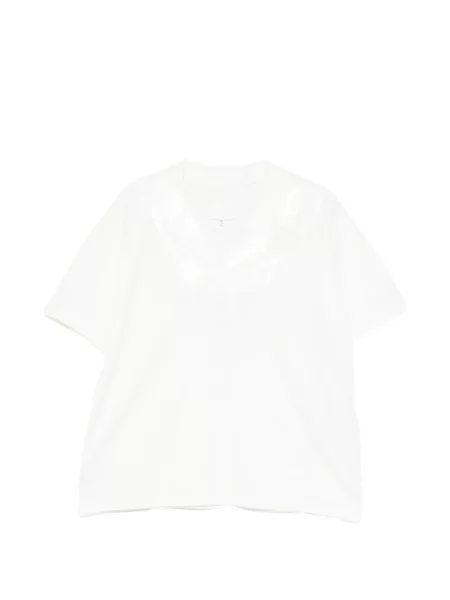Tricou Maison Margiela cu decolteu în V alb