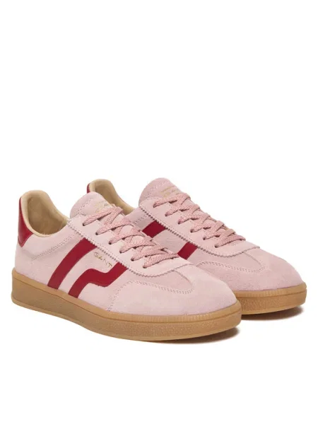 Gant sneakers din piele întoarsă Cuzima roz