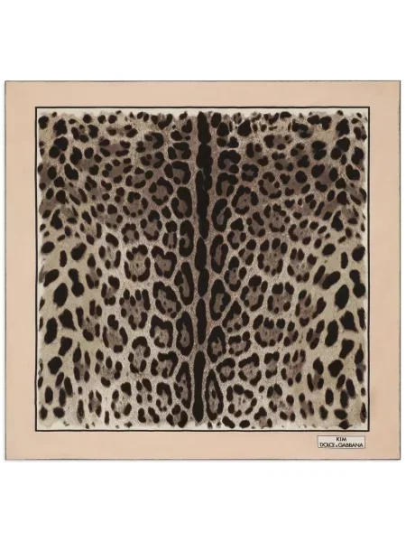 Fular Dolce & Gabbana de mătase cu imagine cu model leopard