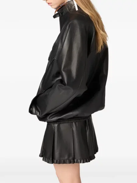 Geanta de piele Miu Miu negru