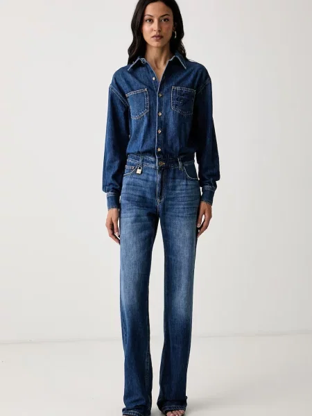 Elisabetta Franchi salopetă pentru femei din denim albastru