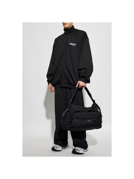Lniana bluza Balenciaga z logo czarna