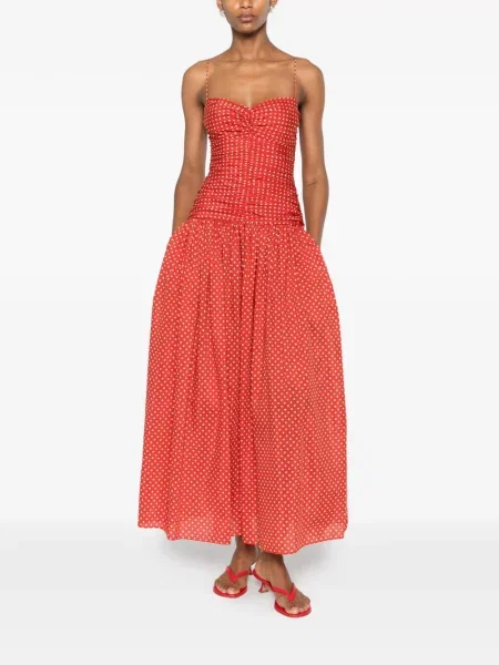 Rochie midi Matteau cu buline roșu