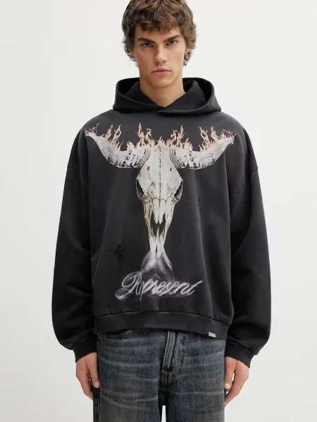 Represent BRITISH COWBOYS dukserica sa kapuljačom od pamuka za muškarce crna