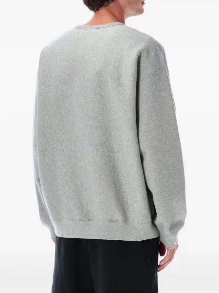 Bluza z kapturem Nike retro sznurowana skórzana szara