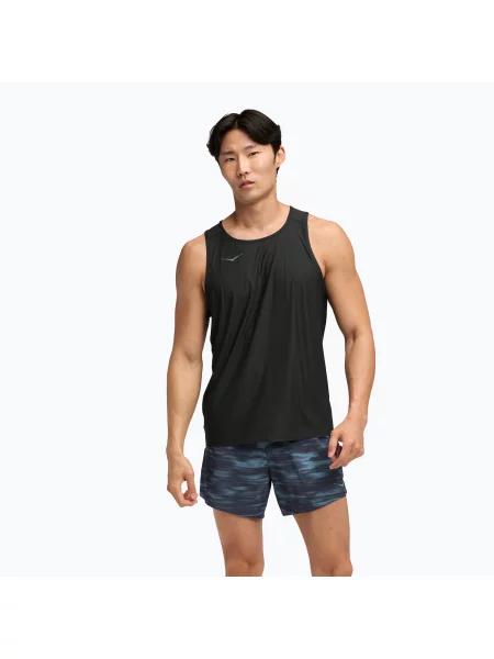 Tricou de alergare pentru bărbați HOKA Airolite Tank black negru