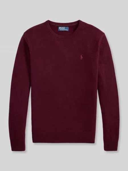 Polo Ralph Lauren Swetry Mężczyzna L Wełna Sweter z wełny Merino czerwony