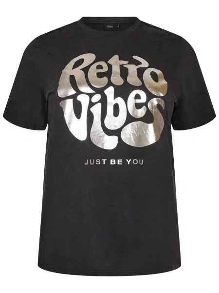 Zizzi Tricou Vfiona / argintiu negru