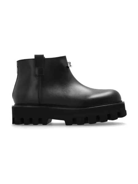 Botki Alexander Mcqueen skórzane na platformie czarne