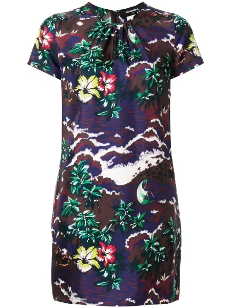 Rochie mini Dsquared2 cu imagine scurtă de costum violet