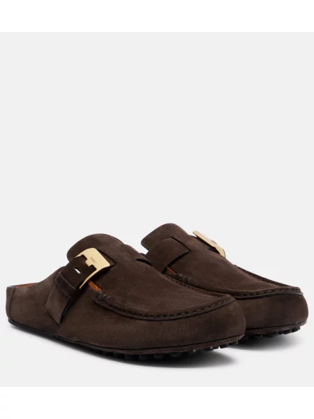 Pantofi loafer Tod's din piele de căprioară maro