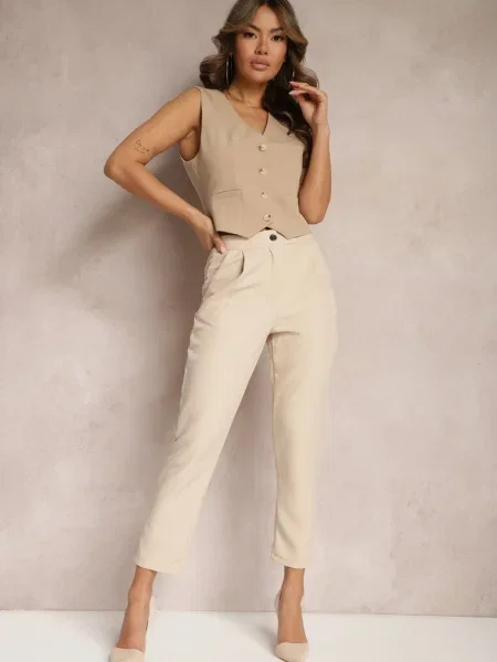 Pantaloni deschis Iolona bej