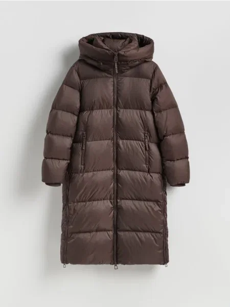 Reserved Palton cu căptușeală maro-închis maro