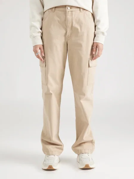 HOLLISTER Cargo nadrágok világos bézs