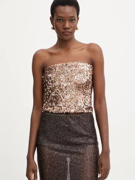 Haveone bluzka gładka brązowy