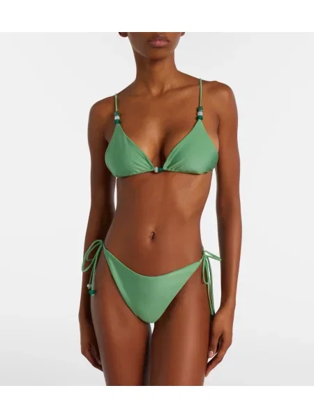 Top Jade Swim cu mărgele verde