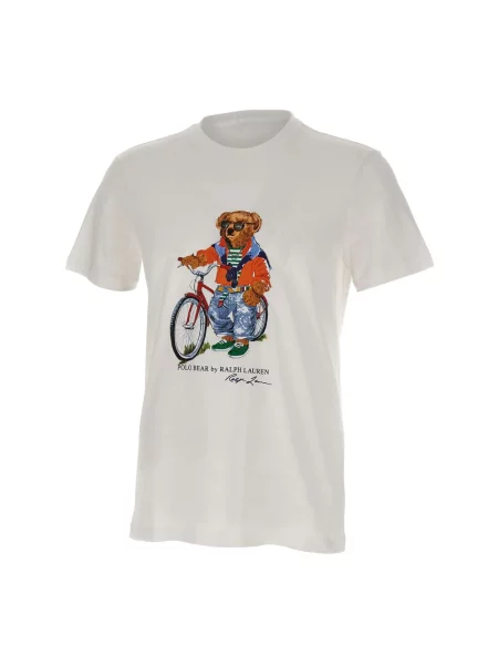 Polo Ralph Lauren Koszulki Mężczyzna S Classic Fit Polo Bear Jersey T-Shirt biały