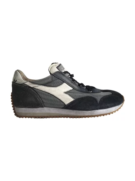 Sneakersy Diadora skórzane z kamieniami szare