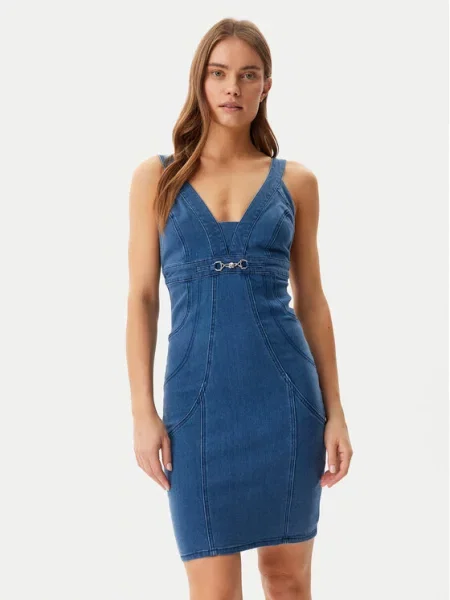 Jeans obleka Guess modra
