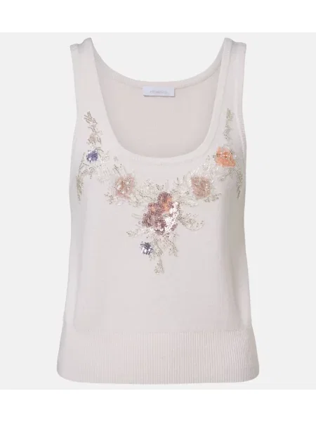 Top Rabanne de lână alb