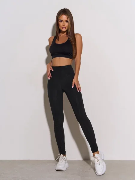 Легінси ISSA Plus комбінований верх чорний