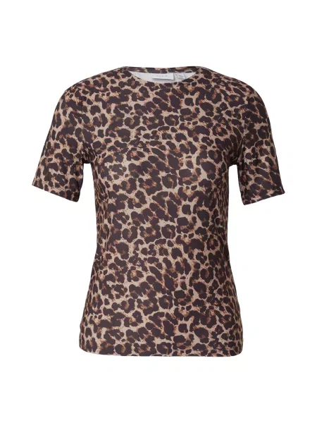 VILA Tricou VILEOA bej închis / maro negru
