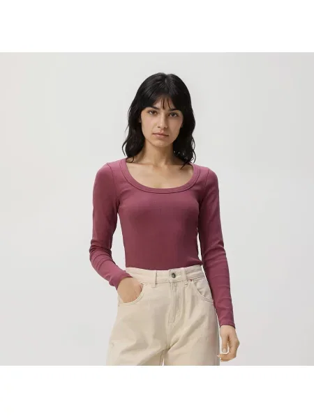 Reserved tričko s dlouhými rukávy světle fialová