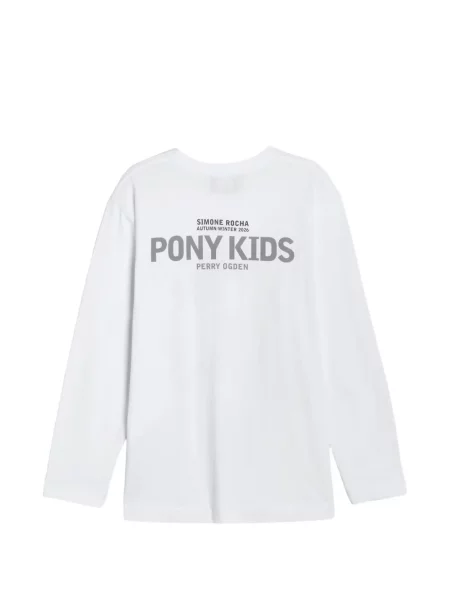 Lung tricou Simone Rocha cu imagine alb
