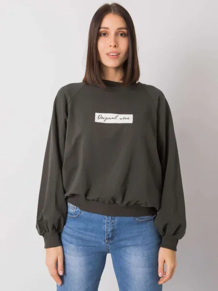 Mikina Fashionhunters s dlhými rukávmi khaki