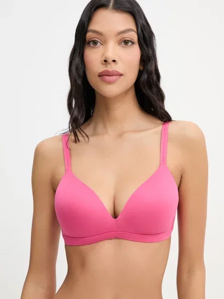 BOSS trojúhelníková podprsenka s viskózou TRIANGLE PADDED CI růžová