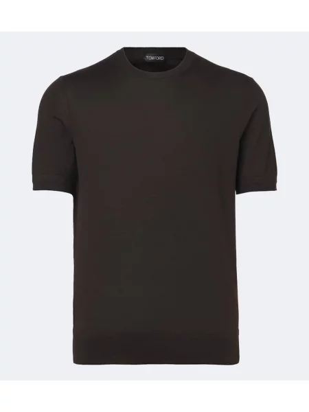 Tricou Tom Ford de mătase maro
