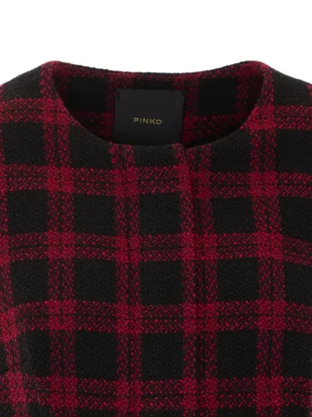 Карирано яке Pinko от туид черно
