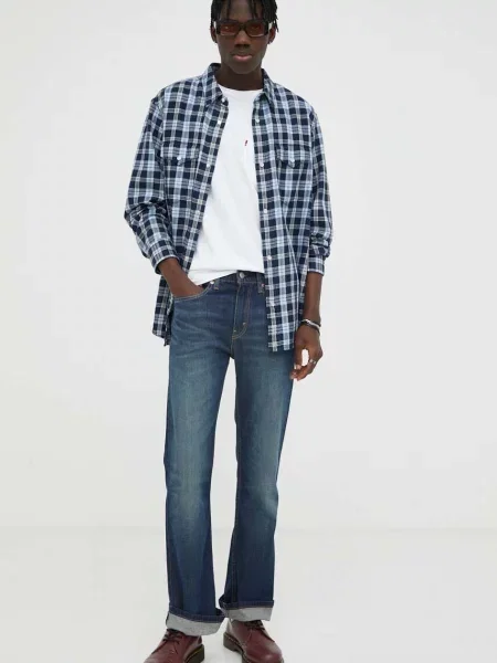 Džíny Levi's SLIM BOOT CUT tmavomodrá