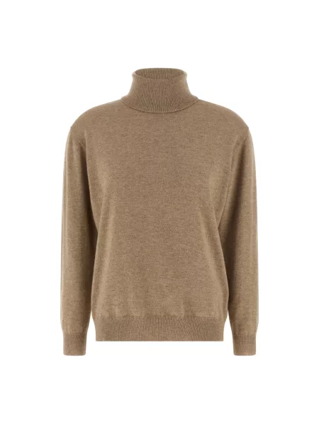 Sweter Brunello Cucinelli kolarski beżowy