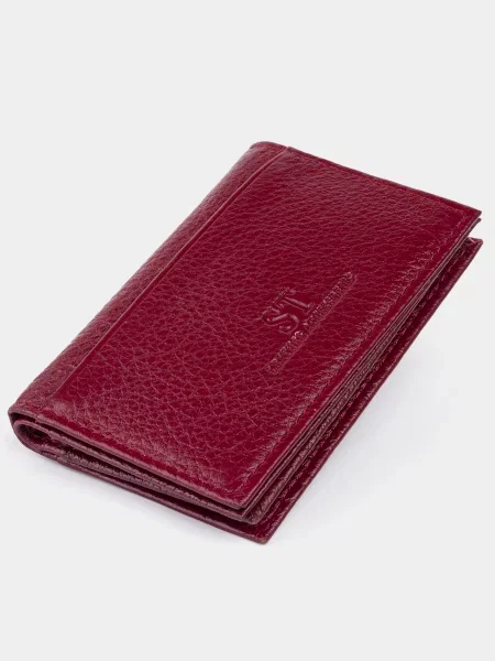 Кожаный кошелек St Leather Accessories бордовый
