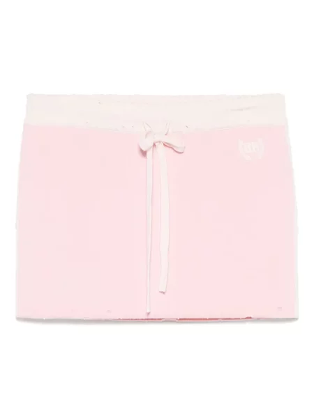 Fusta mini Balenciaga cu broderie roz