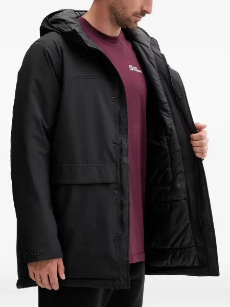 Palton Jack Wolfskin cu glugă negru